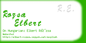 rozsa elbert business card